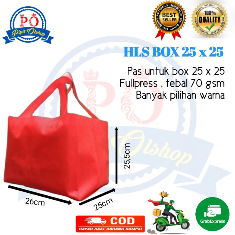 tas hajatan tas kotak nasi tas besek hendle lipat samping 25x25  kotak snack