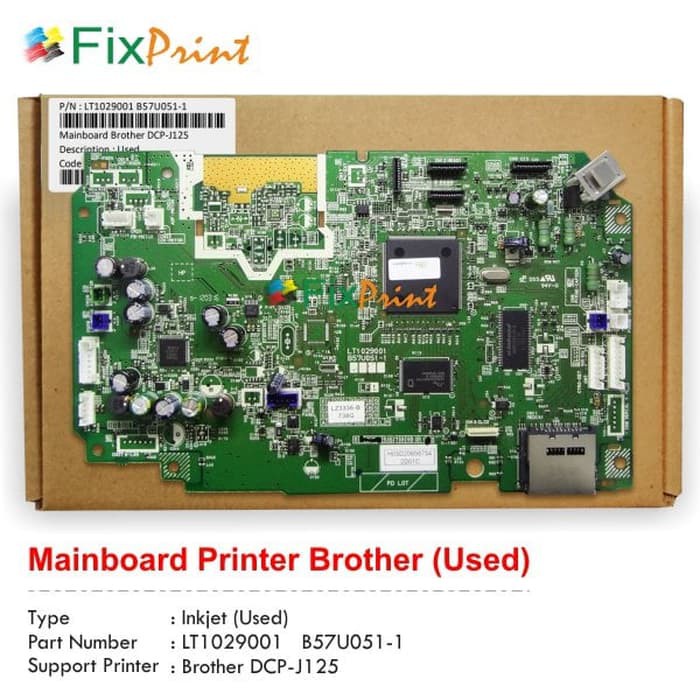 Mainboard Printer Brother DCP J125 Logic Board Brother DCP-J125 Used