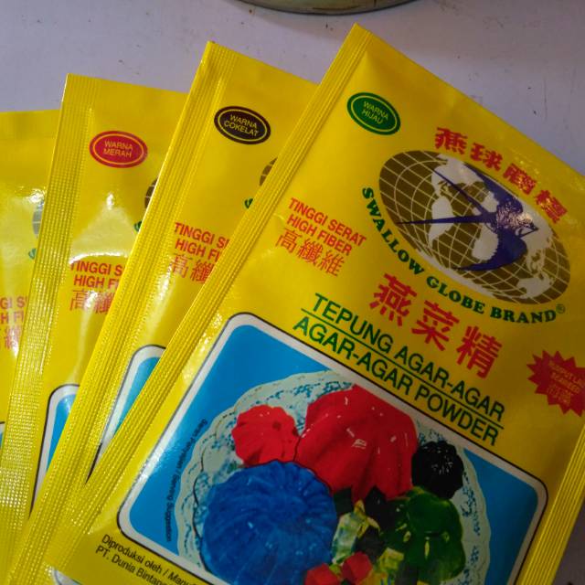 

Agar agar swallow globe brand 1 paket 4 bks