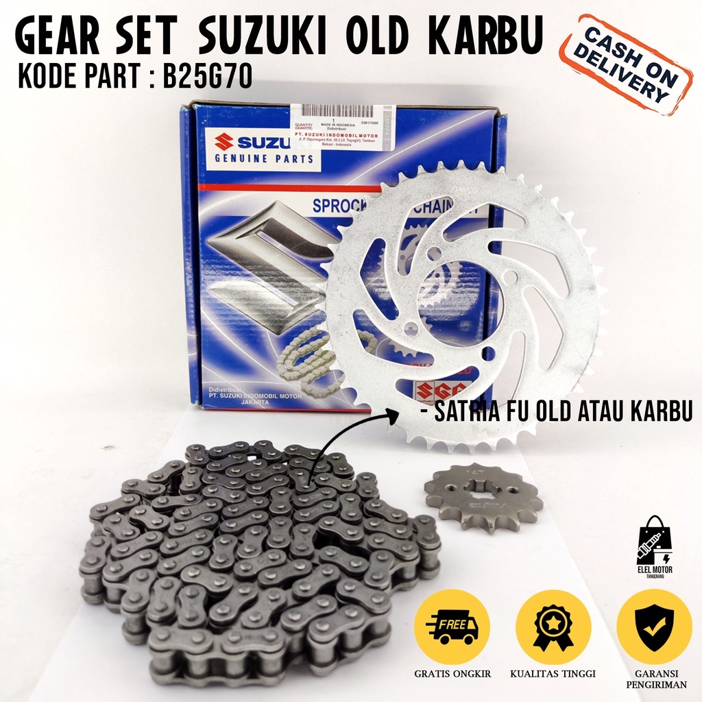 Gear Rantai sss Set Suzuki Satria Fu Barong Lama Old / Gir Rantai sss Set Satria Fu Barong Lama Old 