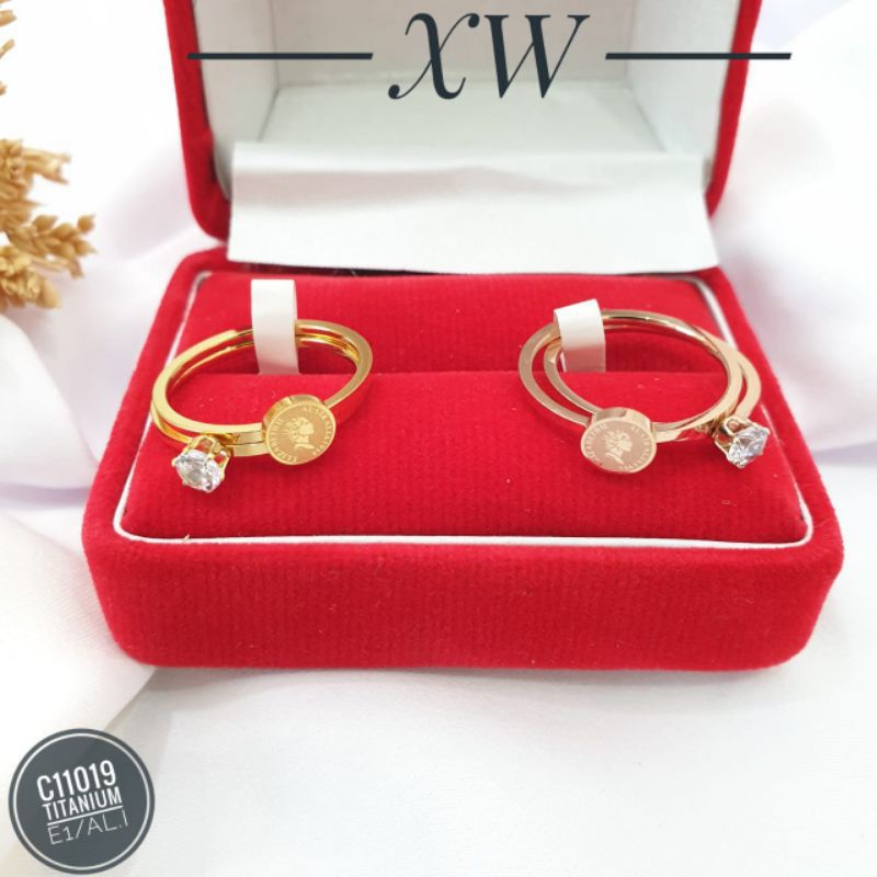 cincin Titanium moti koin Romawi HK028299