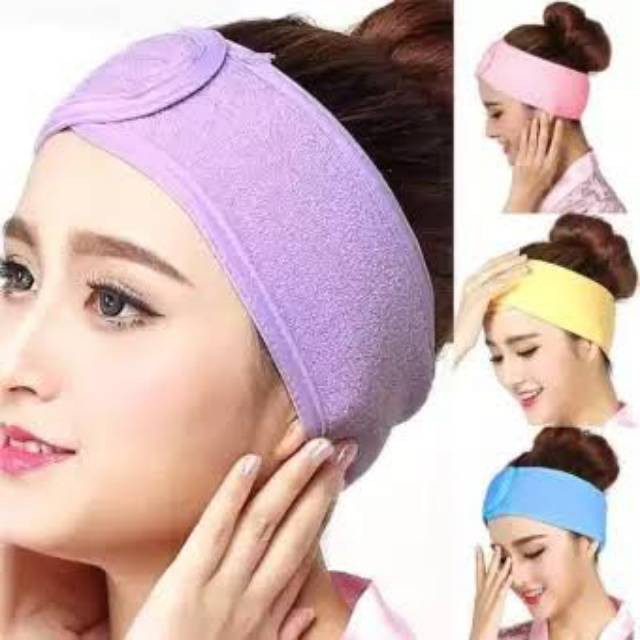 Facial Headband Bandana Mandi Kain Polos.