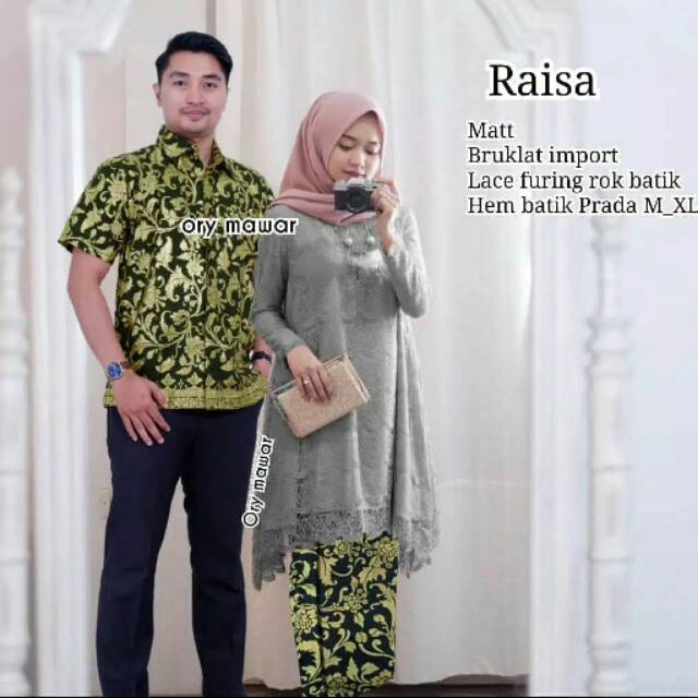 Batik Couple Bruklat Dress Gamis Sarimbitan Baju Pesta