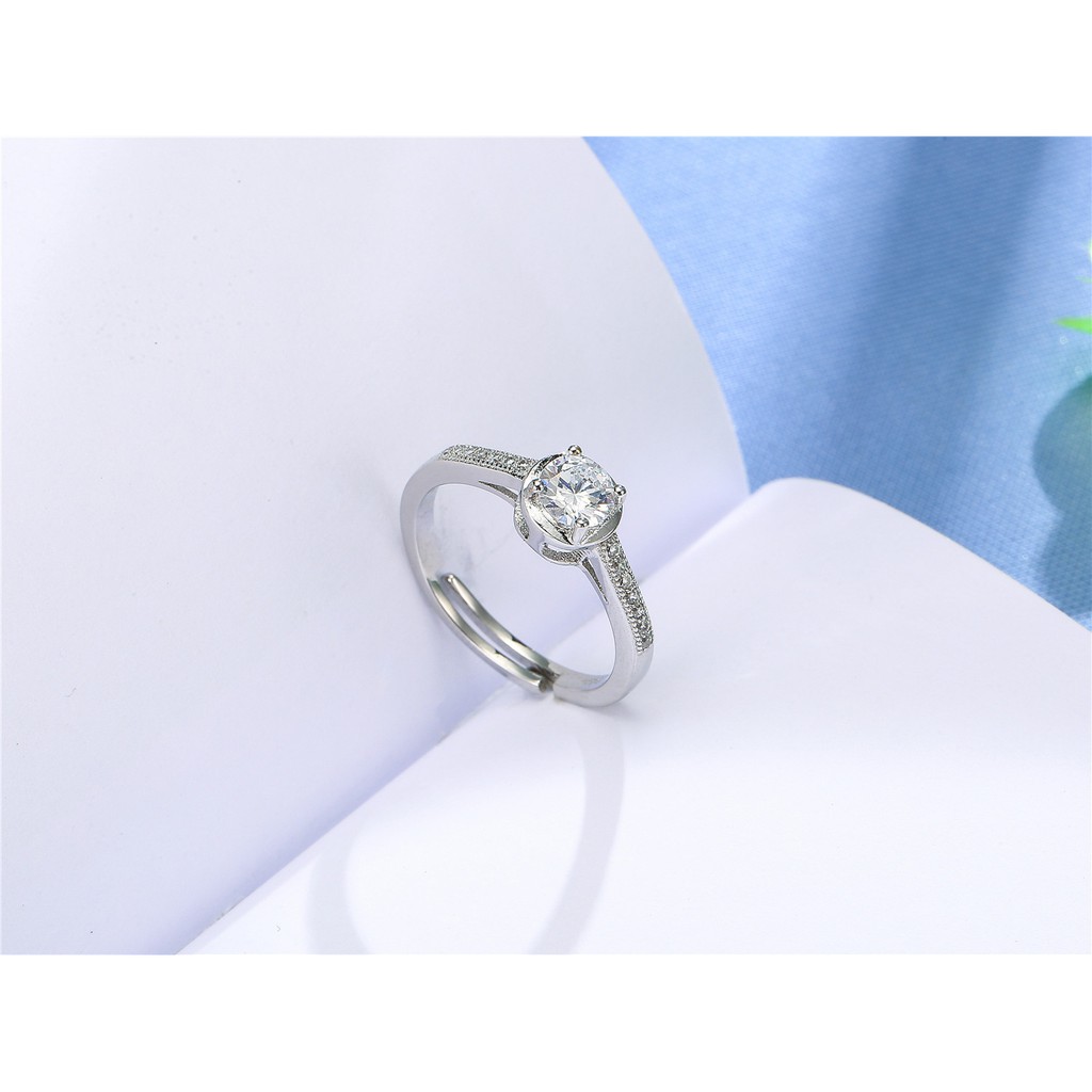 Cincin Perak 925 Asli Cincin Perak untuk Wanita Diamond Pernikahan Cincin Yang Dapat Disesuaikan Fashion Aksesoris Sederhana Perhiasan