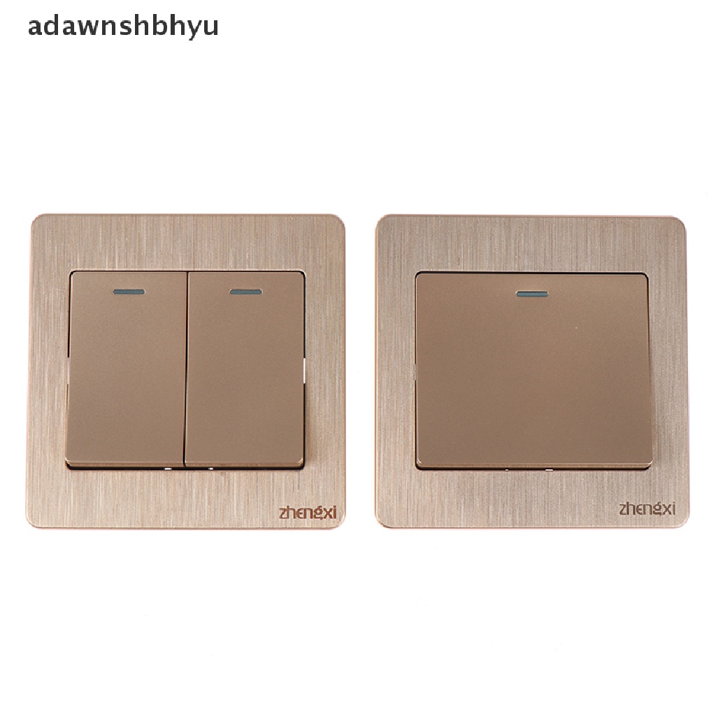 Adawnshbhyu Saklar Dinding Gold1/2/3 /4 Gang 1Way Tombol Wall Light Switch On/Off Tombol Tekan