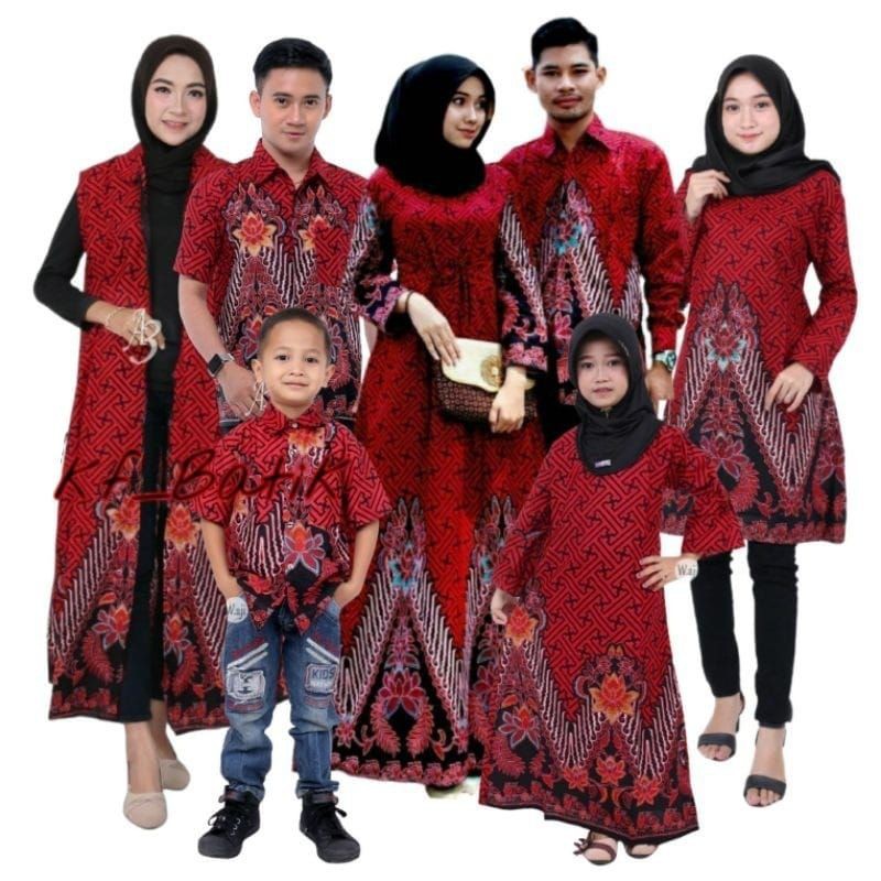 Batik couple keluarga modern terbaru set couple batik keluarga gamis jumbo termurah di shopee Baju batik keluarga boto abang