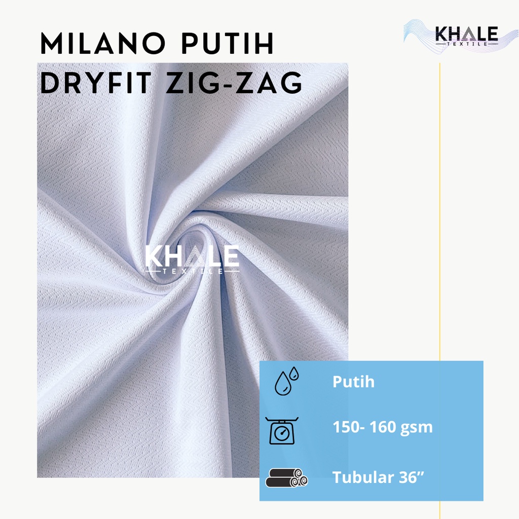 Bahan Kain Drifit Milano Putih Premium Jersey Dryfit Polyester