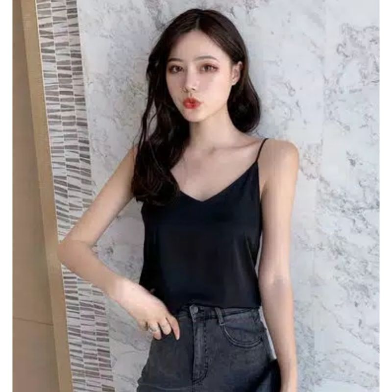 [READY] KOREAN TOP SATIN/TANK TOP SATIN/ATASAN SATIN/ATASAN CASUAL/ATASAN WANITA (XS-XL) AN0012-7