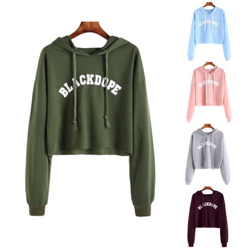 Sweater Hoodie Crop BLACKDOPE