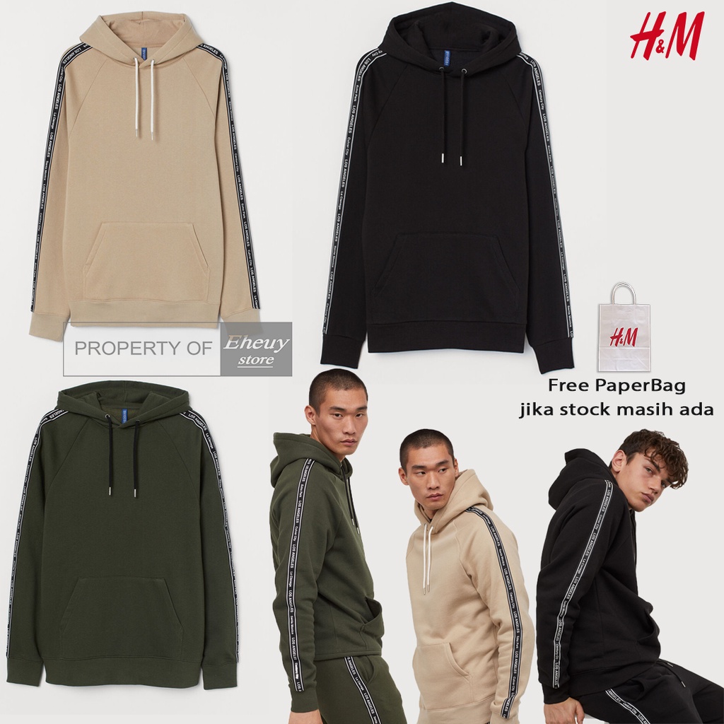 Hoodie H&amp;M Los Angeles Strip Sweater HnM logo strip tangan