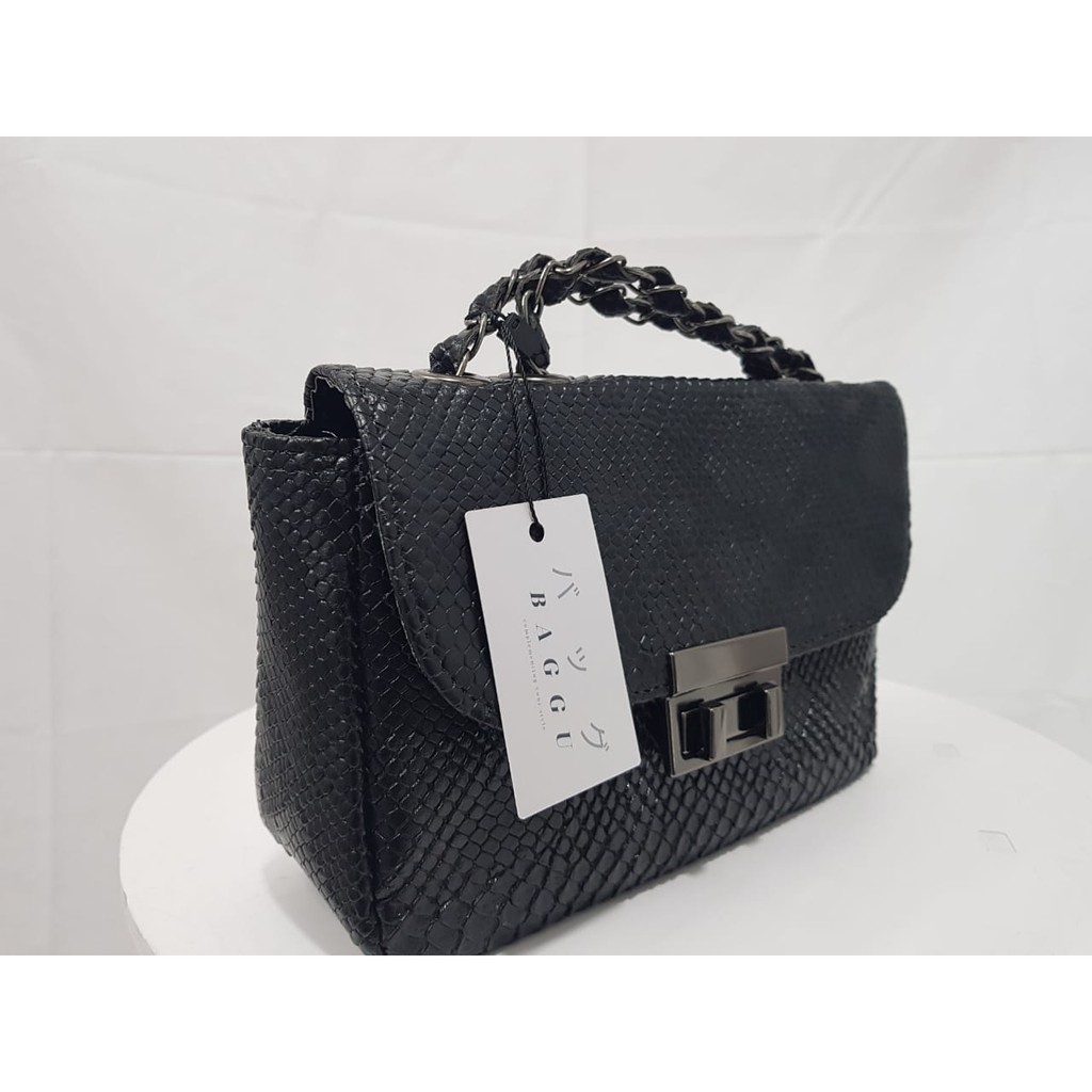 BAGGU.ID BG PLAT CROCO BAG 2 in 1 / Shoulders Bag Croco / Sling Bag Croco / Tas Slempang Kulit Korea