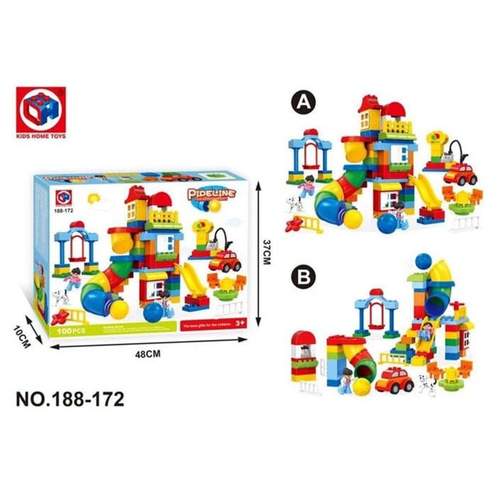 Tersedia Lego Duplo compatible building pipeline marble run 160pcs Berkualitas