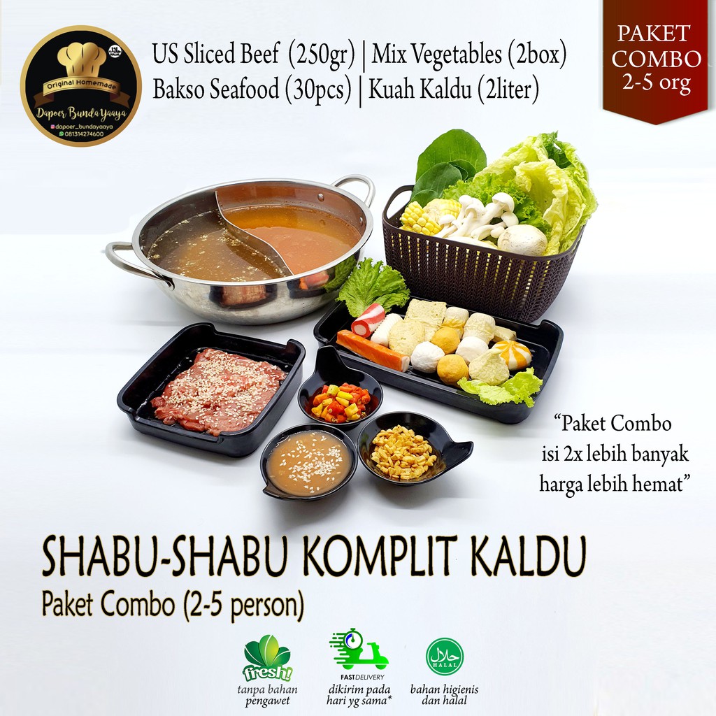 

Paket Shabu Komplit Combo Kuah Kaldu untuk 2-5 orang (Halal Food)