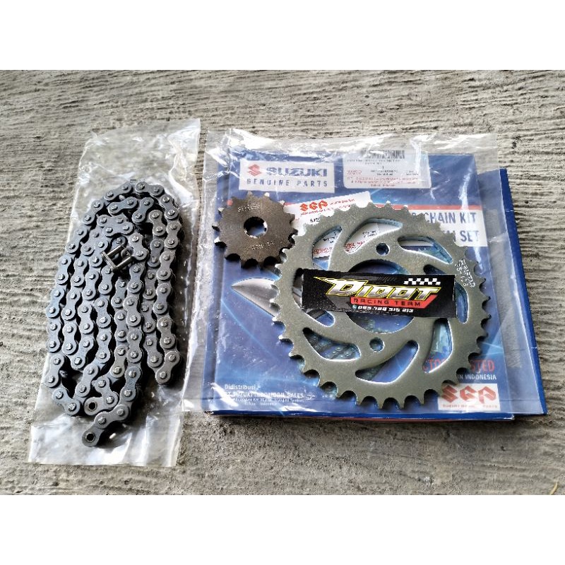 Gear set girset rante Suzuki Shogun 110 lama/kebo ORIGINAL