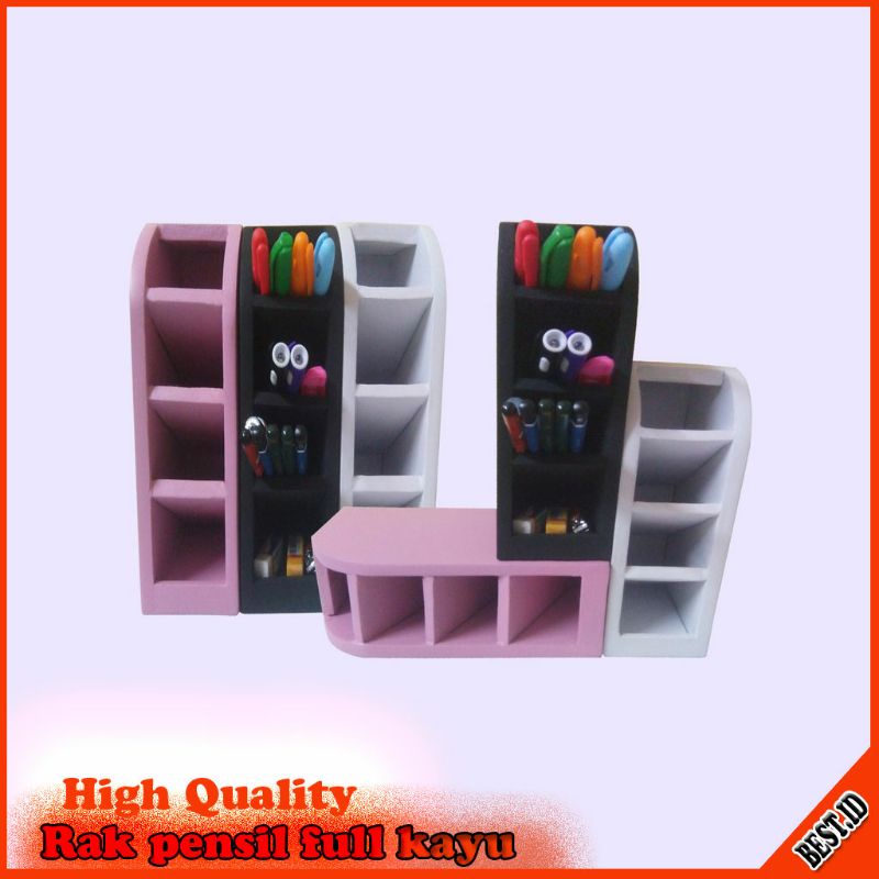 rak pensil full kayu