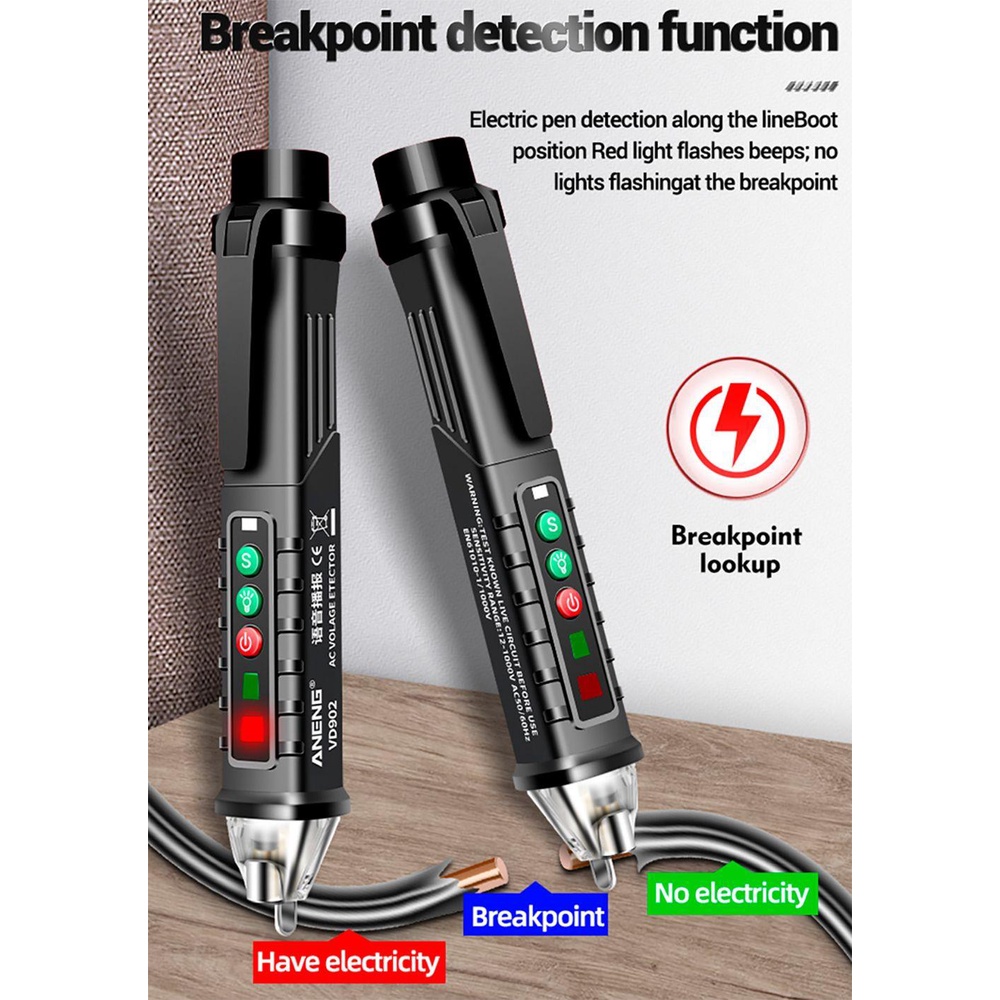 Solighter AC Voltage Detector Tester Multifungsi Infrared Tester Pen Pengukur Tegangan