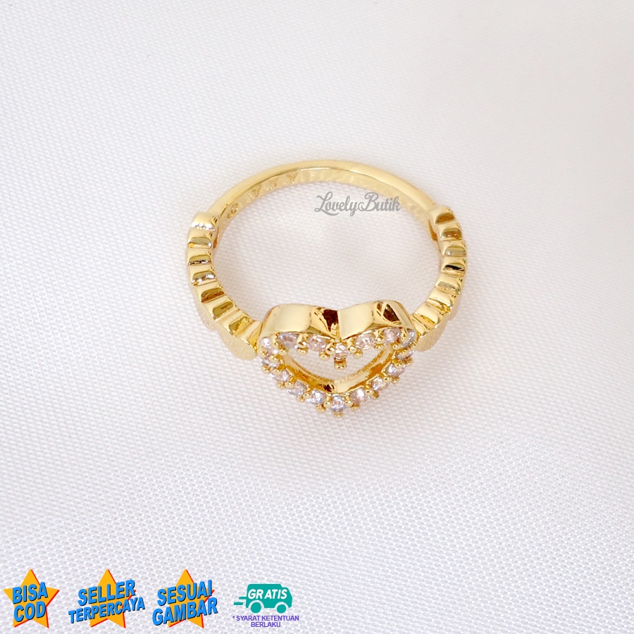 Cincin Xuping Anti Karat F3licia Cincin Wanita Remaja Terbaru Model Permata Love Lovelybutik