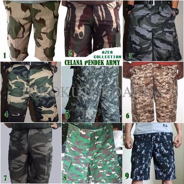 CELANA CARGO ARMY PENDEK / CELANA CARGO LORENG PENDEK / CELANA PENDEK
