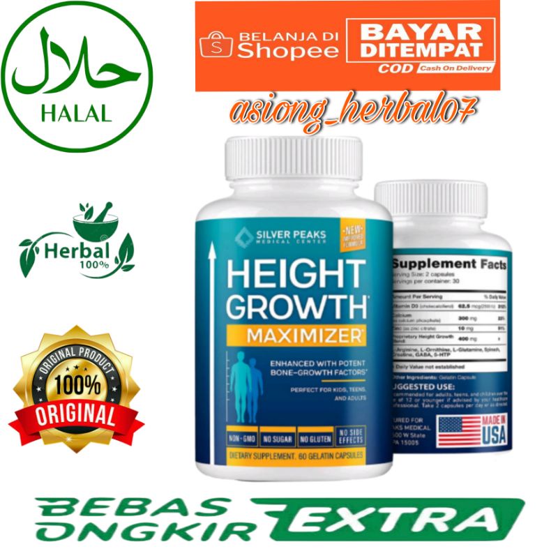 HEIGHT GROWTH MAXIMIZER ASLI 100% OBAT PENINGGI BADAN HERBAL SUPER GROW UP ASLI - HEIGHT GROWTH ORI