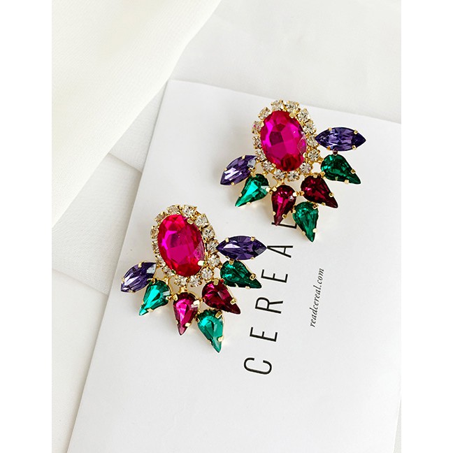 LRC Anting Tusuk Fashion Alloy Studded Geometric Earrings D02340