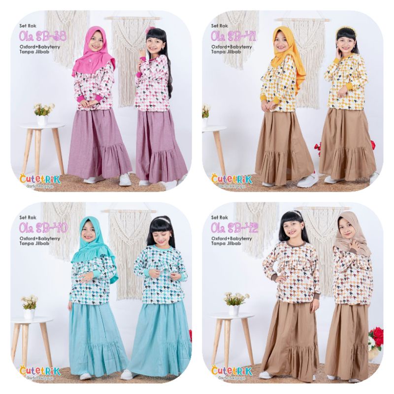 READY MURAH (5-15th/remaja) Setelan tunik rok anak babyterry katun by Cutetrik