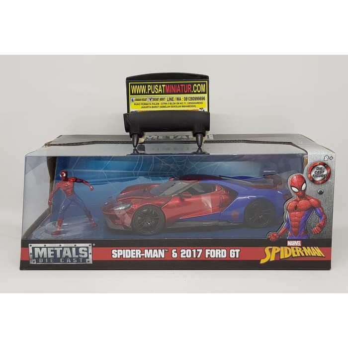 SPIDER MAN & 2017 FORD GT - SKALA 24 - JADA MARVEL (DIECAST)