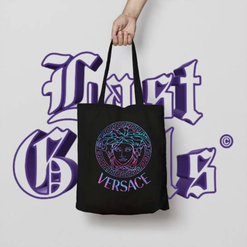 tote bag VERSACE / tote bag resleting / tote bag pria / tote bag wanita / tas tote bag distro / tote