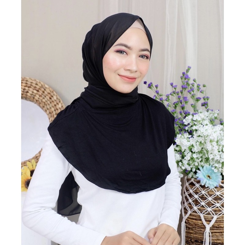 Manset Leher Hijab Dalaman baju spandek kaos