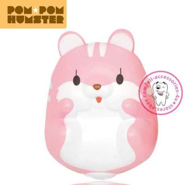 RARE Squishy Bekas IBLOOM Pom Pom Hamster Pink Smiley Licensed Ori