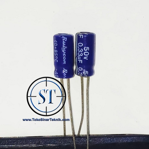 x10 Capacitor Elco 0.33uf 50v Kapasitor Elko 0,33 Mikro 50 Volt 0.33 / 50v 0.33/50v 0.33 Micro Speart Part Elektronik isi 10 Pcs