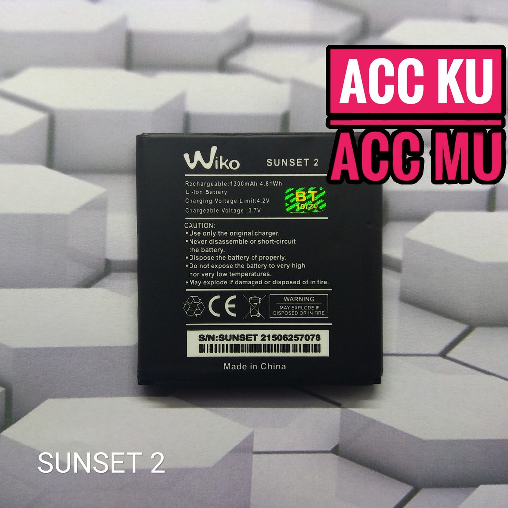 BATRE BATTERY BATERAI WIKO SUNSET 2 ORIGINAL