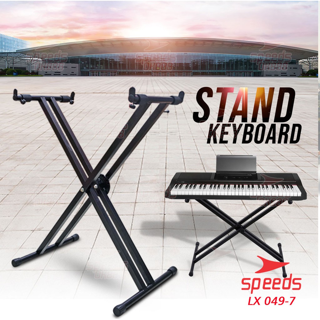 SPEEDS Alat Musik Stand Keyboard Double Kaki Keyboard Untuk Semua Piano Dewasa Lipat Portable 049-7