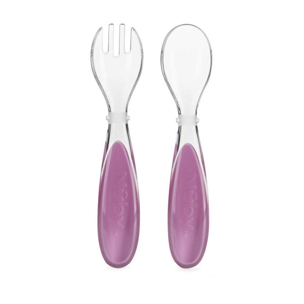 NUBY TRITAN SPOON &amp; FORK / SENDOK MAKAN BAYI