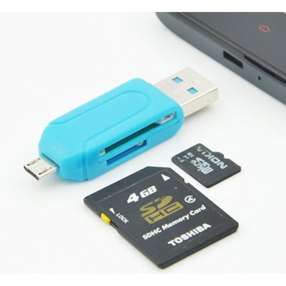 [6 GRAM] OTG Plus Card Reader / Micro USB / Micro SD / Memory HP / SD Card