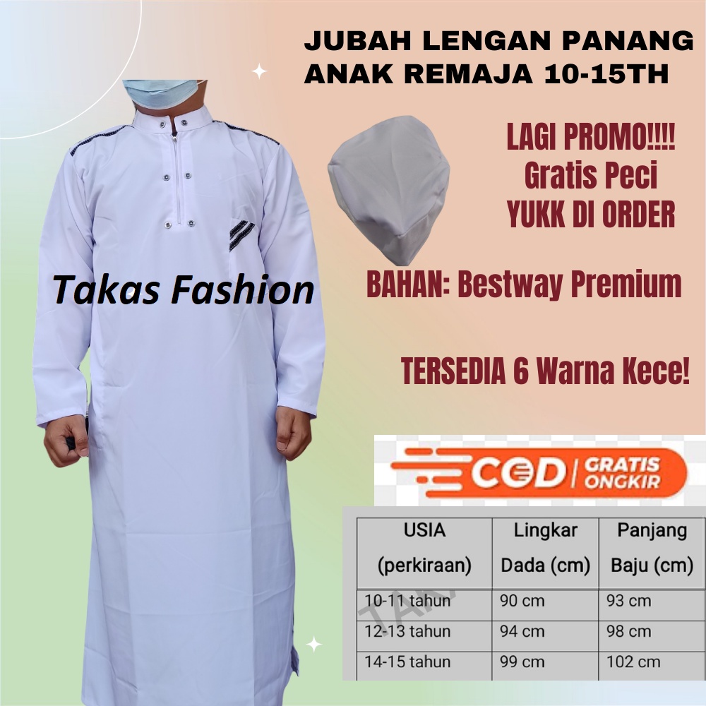 COD jubah anak remaja tanggung 10, 11,12,13,14,15 tahun / jubah gamis anak remaja GRATIS peci TERMUR