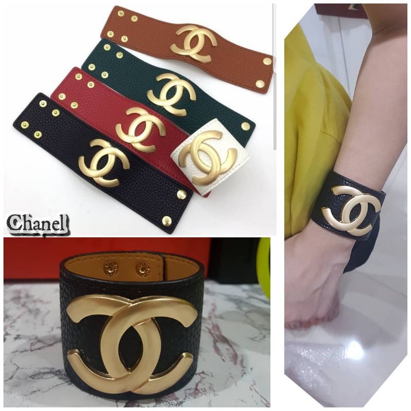 Gelang tangan kulit import /gelang ch branded bahan kulit  5150