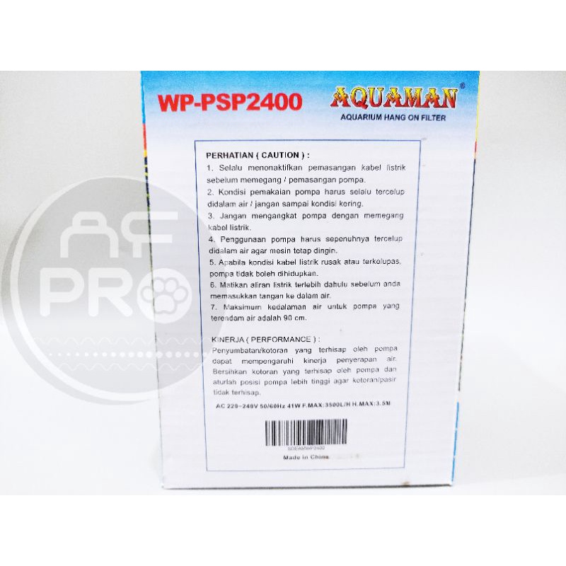 Promo murah pompa aquarium kolam AQUAMAN WP PSP 2400