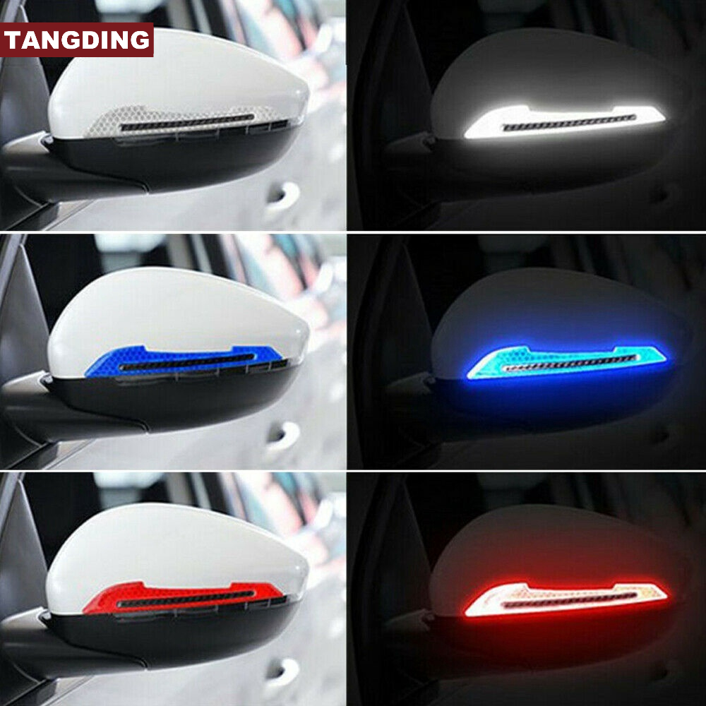 【COD Tangding】2 Pcs Sticker Reflektor Kaca Spion Samping Mobil Bahan Serat Karbon 5 Warna