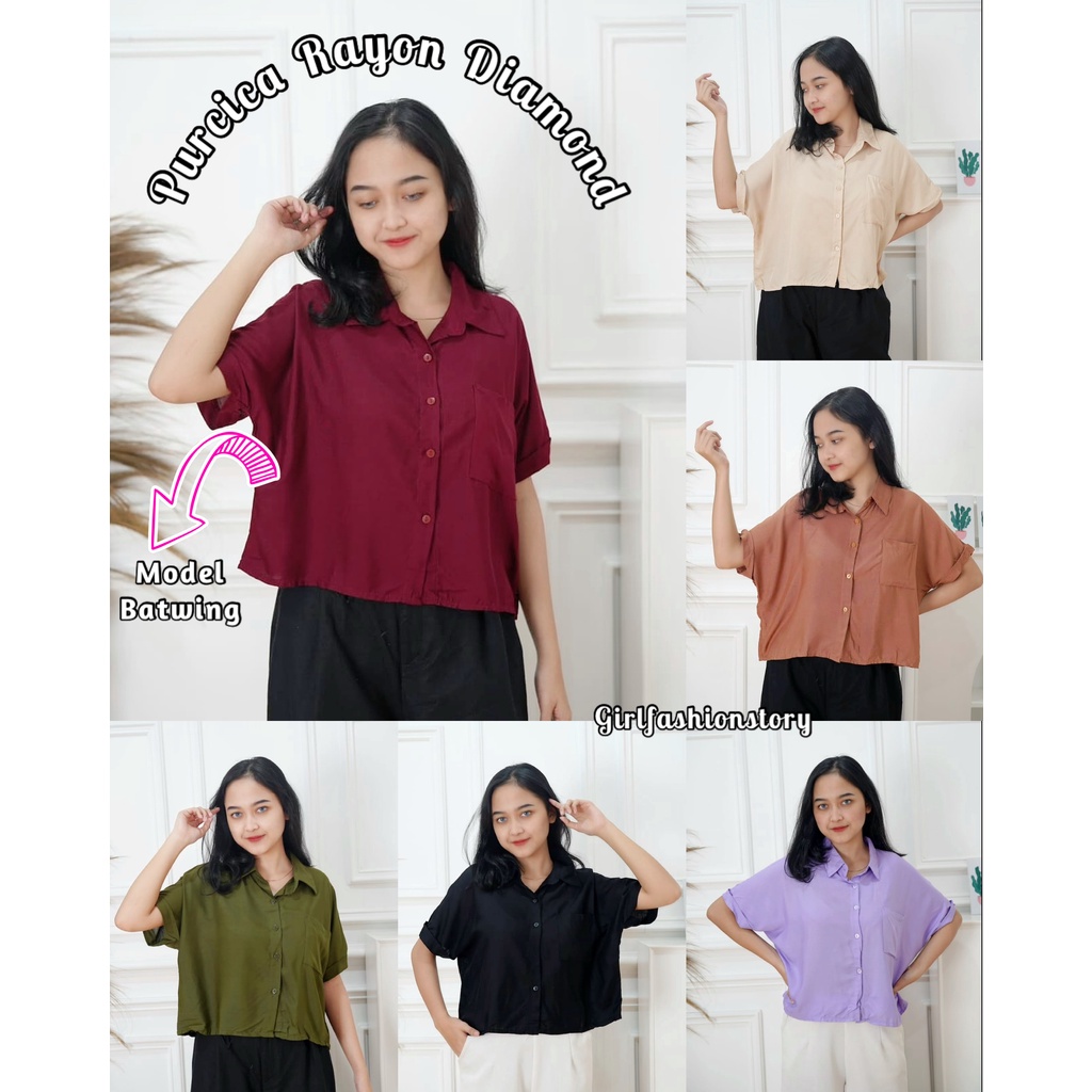 GFS PURCICA OVERSIZE RAYON DIAMOND COMFY SHIRT