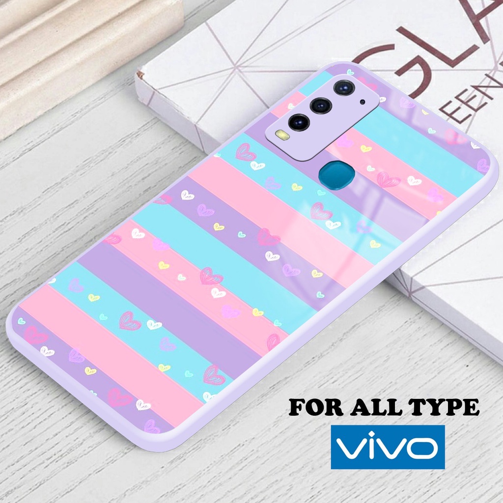 [FC04] Softcase Kaca Warna Lilac/Ungu Camera Protect For Type Vivo Y20/Y20s Y21/Y21s Y17 Y15 Y12 Y95