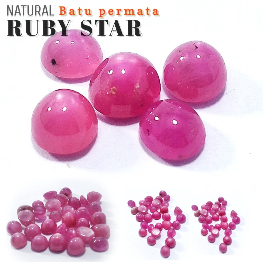 Batu Natural Permata Ruby Star HQ Minimalis
