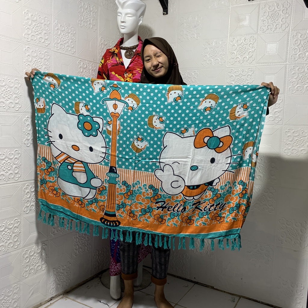 Kain Pantai Bali Gambar Hello Kitty