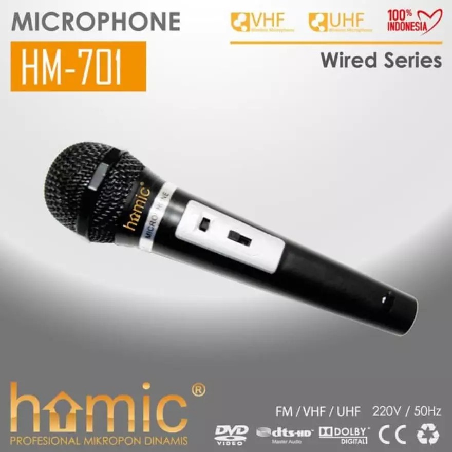 Mic / Mikrofon / Microphone Homic HM-701 FREE KABEL /Mikropon (Volume)