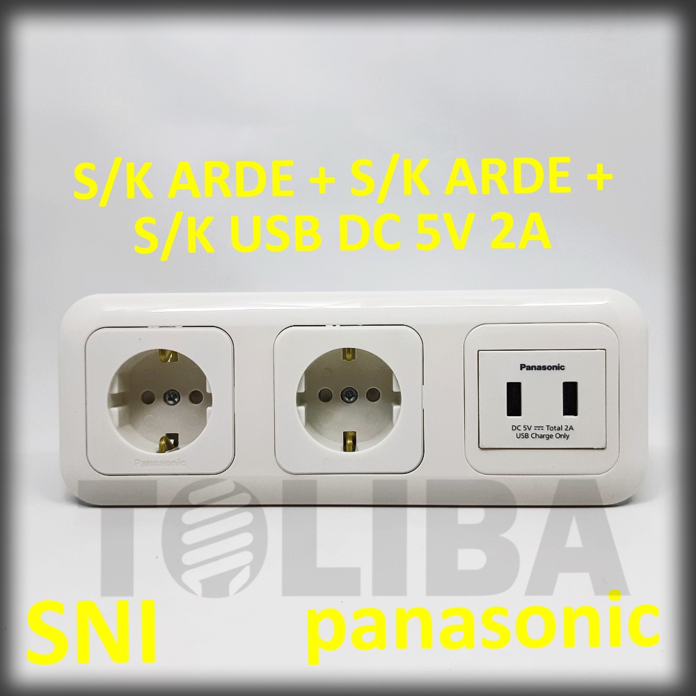 stopkontak 2 stop kontak arde cp + stop kontak usb panasonic charge hp / Stop kontak panasonic sni