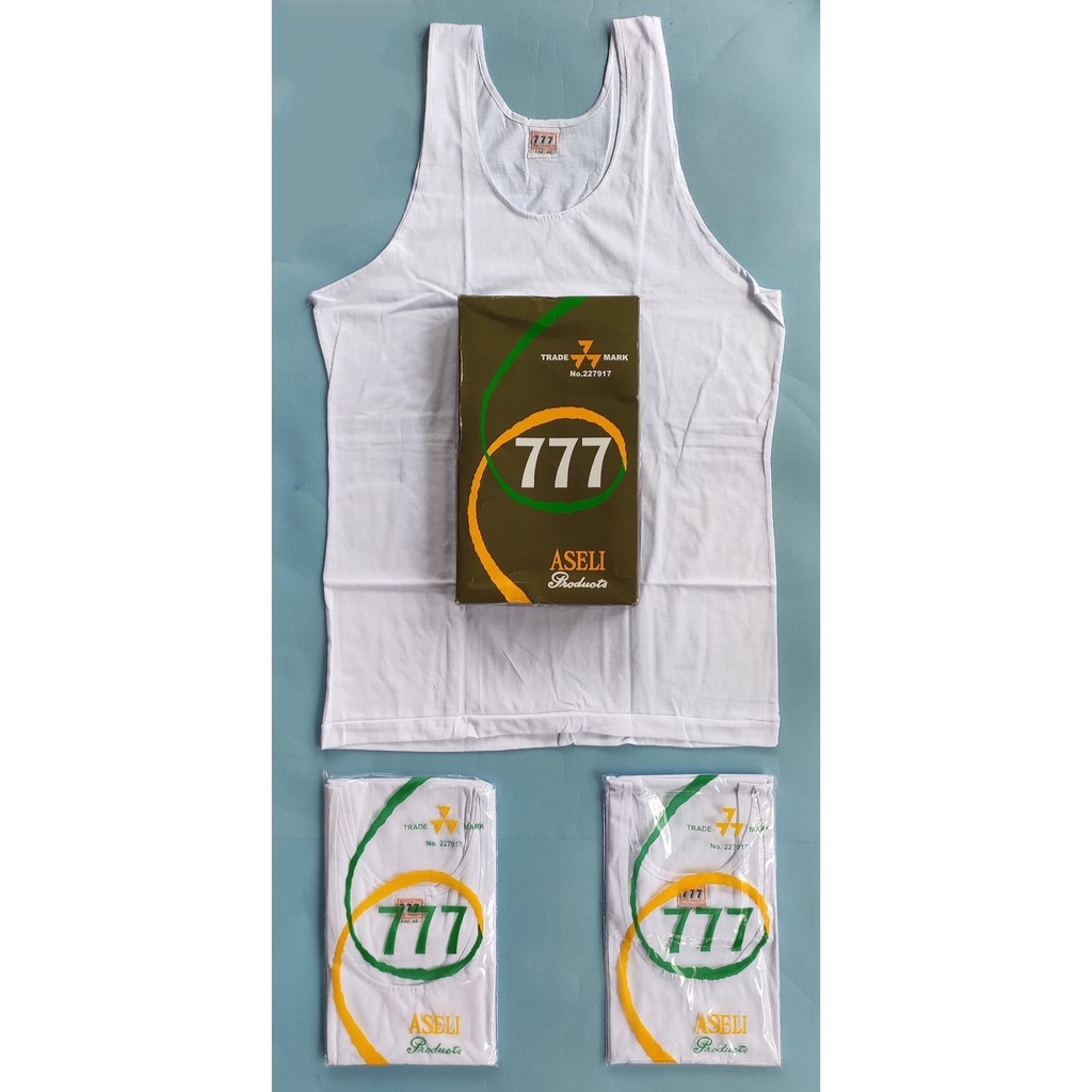 6pcs Singlet Pria Dewasa 777 | Pakaian Kaos Dalam Laki Laki | Open Sorex Grosir 6pcs