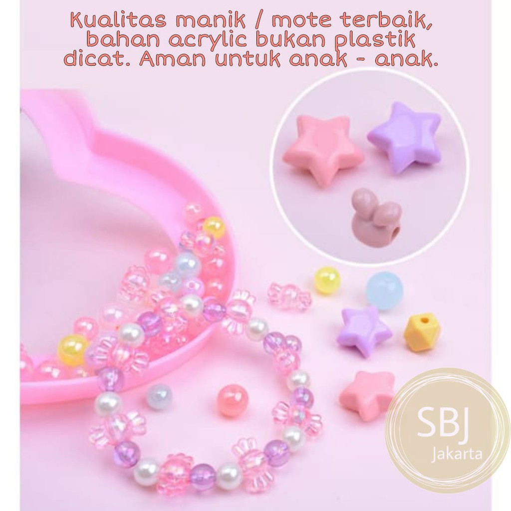 Mainan edukatif kreatif anak / meronce merangkai / kerajinan tangan DIY  manik beads mote