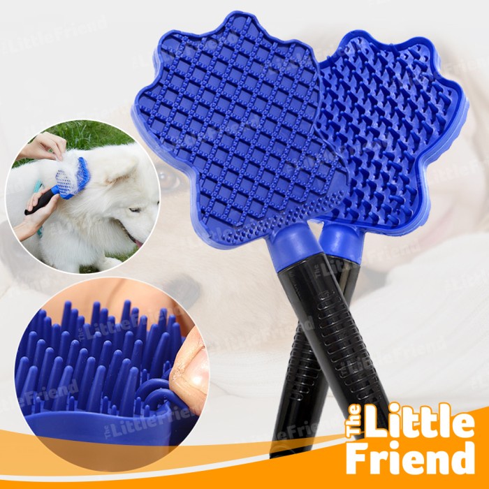 Sikat Sisir Pemijat Mandi Silicone Anjing Kucing Pet Bath Brush 3 in 1 Hair Removal