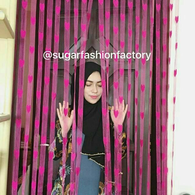 Tirai Benang Love Pink Muda