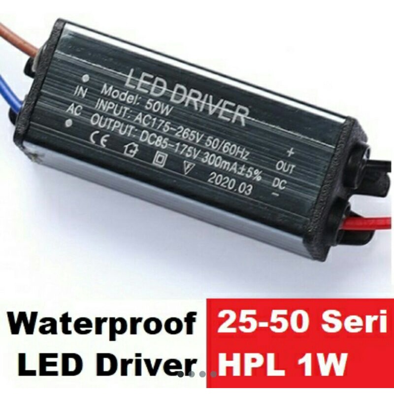 LED DRIVER HPL Waterproof 50W 300MA (1w 50pcs)