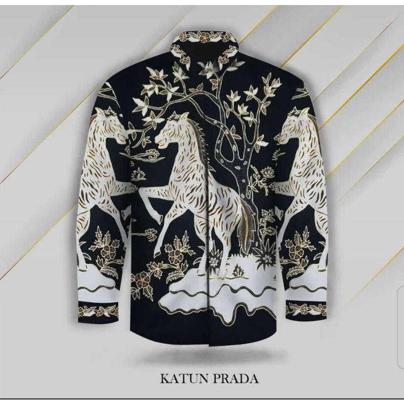 kain batik tulis katun prada pria kain batik tulis prada motif kuda serigala naga